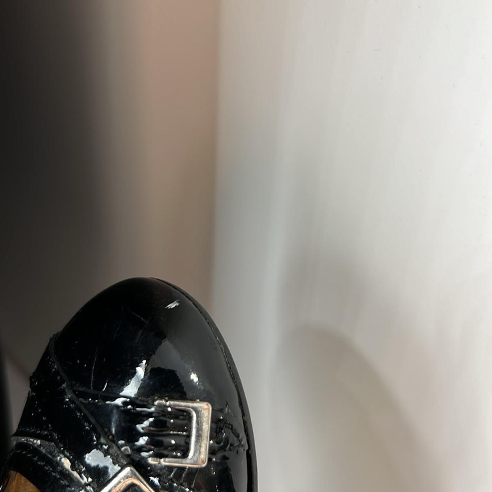 BURBERRY GIRLS PATENT LEATHER NOVA CHECK BLACK BALLERINA FLAT SZ 5C - Picture 15 of 15